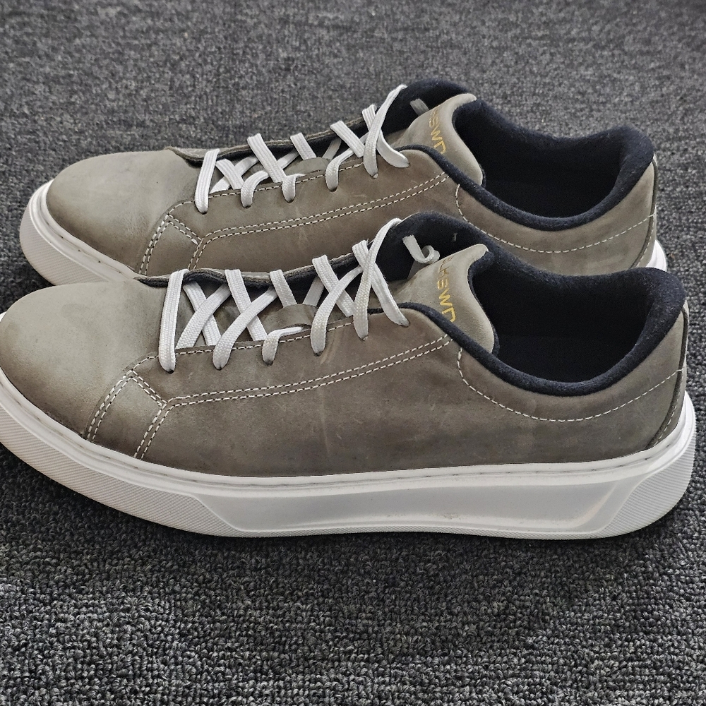 BLKSWN Men's Gray Suede Low-Top Lace-Up Casual Sneakers Size 8